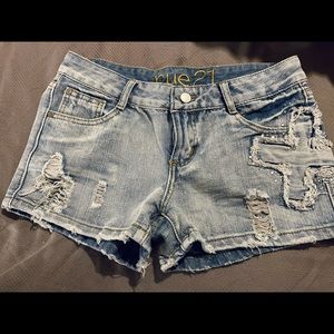 Rue denim distressed shorts